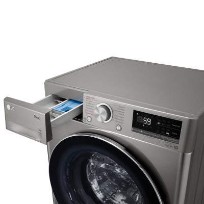 Пральна машина LG фронтальна, 7кг, 1200, A+++, 48см, дисплей, пара, інвертор, cріблястий (F2V5HS2PW)