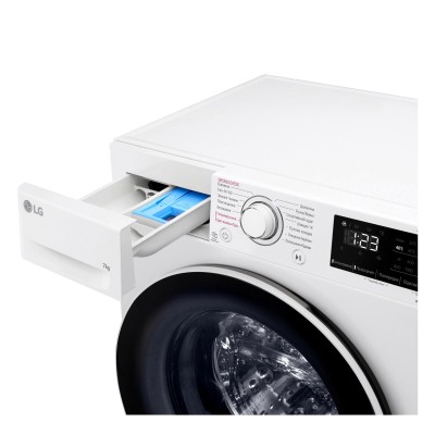Пральна машина LG фронтальна, 7кг, 1200, A+++, 48см, дисплей, пара, інвертор, білий (F2V3HS0WW)