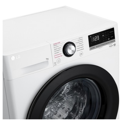 Пральна машина LG фронтальна, 7кг, 1200, A+++, 48см, дисплей, пара, інвертор, білий (F2V3HS6WW)