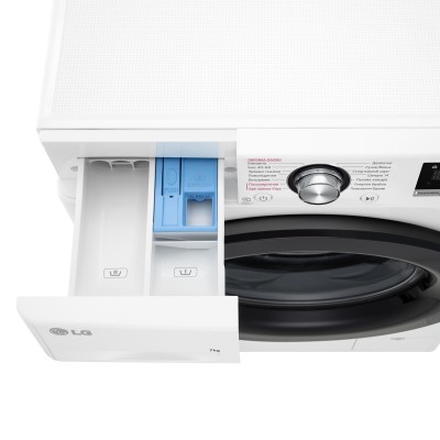 Пральна машина LG фронтальна, 7кг, 1200, A+++, 48см, дисплей, пара, інвертор, білий (F2V3HS6WW)
