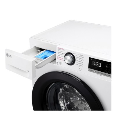 Пральна машина LG фронтальна, 7кг, 1200, A+++, 48см, дисплей, пара, інвертор, білий (F2V3HS6WW)