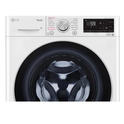 Пральна машина LG фронтальна, 7кг, 1200, A+++, 48см, дисплей, пара, інвертор, білий (F2V5HS1WW)