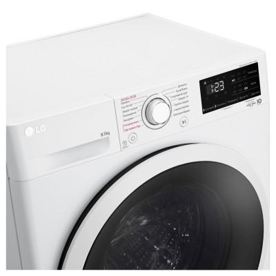 Пральна машина LG фронтальна, 8.5кг, 1200, A+++, 48см, дисплей, пара, інвертор, білий (F2V3GS7WW)