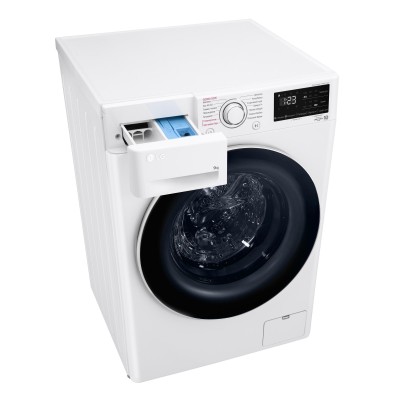 Пральна машина LG фронтальна, 9кг, 1400, A+++, 57см, дисплей, пара, інвертор, білий (F4V3VS0WW)