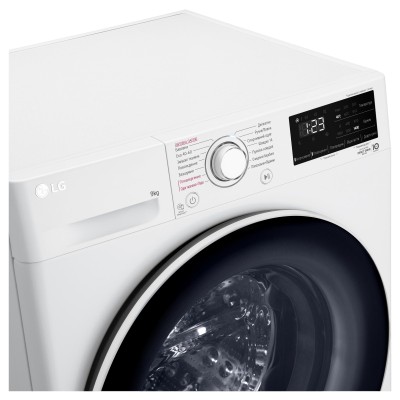 Пральна машина LG фронтальна, 9кг, 1400, A+++, 57см, дисплей, пара, інвертор, білий (F4V3VS0WW)