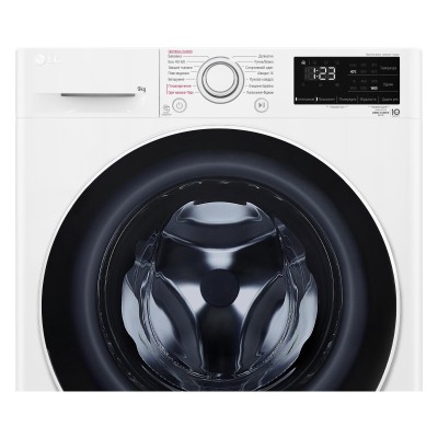 Пральна машина LG фронтальна, 9кг, 1400, A+++, 57см, дисплей, пара, інвертор, білий (F4V3VS0WW)