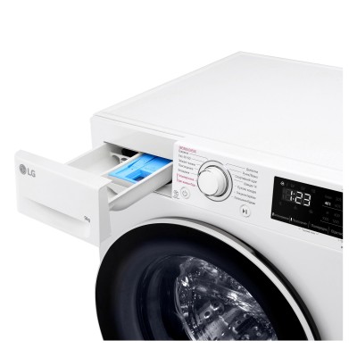 Пральна машина LG фронтальна, 9кг, 1400, A+++, 57см, дисплей, пара, інвертор, білий (F4V3VS0WW)