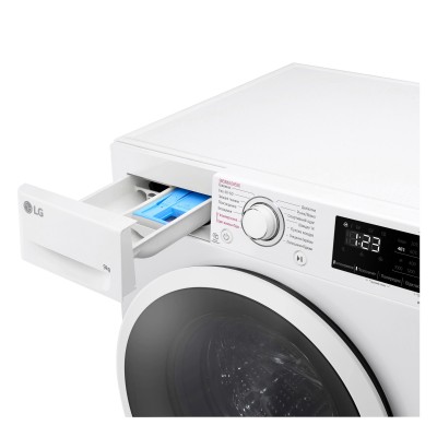 Пральна машина LG фронтальна, 9кг, 1400, A+++, 57см, дисплей, пара, інвертор, білий (F4V3VS7WW)