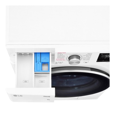 Пральна машина LG фронтальна, 9кг, 1400, A+++, 57см, дисплей, пара, інвертор, білий (F4V5VS1WW)
