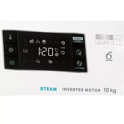 Пральна машина Whirlpool фронтальна, 10кг, 1400, A+++, 60см, дисплей, пара, інвертор, люк чорний, білий (FFB10469BVUA)
