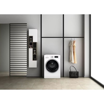 Пральна машина Whirlpool фронтальна, 11кг, 1400, A+++, 60см, дисплей, пара, інвертор, люк чорний, білий (FFB11469BCVUA)