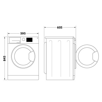Пральна машина Whirlpool фронтальна, 11кг, 1400, A+++, 60см, дисплей, пара, інвертор, люк чорний, білий (FFB11469BCVUA)