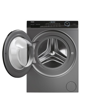 Прально-сушильна машина Haier фронтальна, 8(5)кг, 1400, A, 46см, дисплей, пара, інвертор, люк чорний, прямий привід, cріблястий 