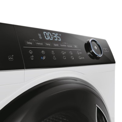 Прально-сушильна машина Haier фронтальна, 9(6)кг, 1400, A, 60см, дисплей, пара, інвертор, люк чорний, прямий привід, білий (HWD9 Прально-сушильна машина Haier фронтальна, 9(6)кг, 1400, A, 60см, дисплей, пара, інвертор, люк чорний, прямий привід, білий (HWD9