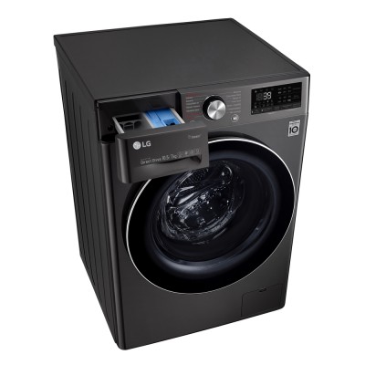 Прально-сушильна машина LG фронтальна, 10.5(7)кг, 1400, А, 56см, дисплей, пара, інвертор, чорний (F4V9RC9P)