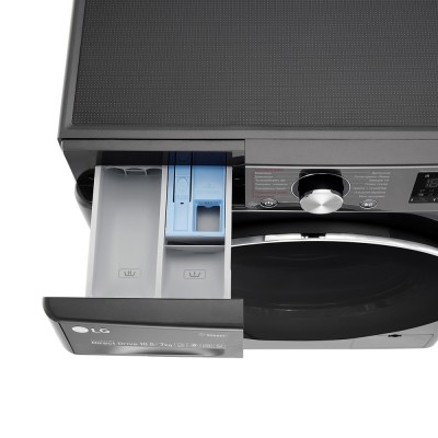 Прально-сушильна машина LG фронтальна, 10.5(7)кг, 1400, А, 56см, дисплей, пара, інвертор, чорний (F4V9RC9P)