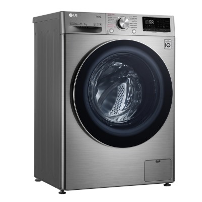 Прально-сушильна машина LG фронтальна, 8.5(5)кг, 1200, A, пара, 47см, дисплей, пара, інвертор, сріблястий (F2V5GG9T)