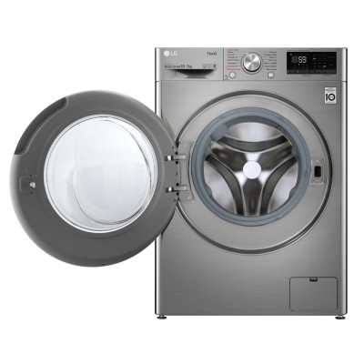 Прально-сушильна машина LG фронтальна, 8.5(5)кг, 1200, A, пара, 47см, дисплей, пара, інвертор, сріблястий (F2V5GG9T)