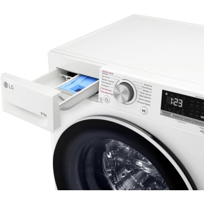 Прально-сушильна машина LG фронтальна, 9(5)кг, 1200, А, 48см, дисплей, пара, інвертор, білий (F2V3FG0W)