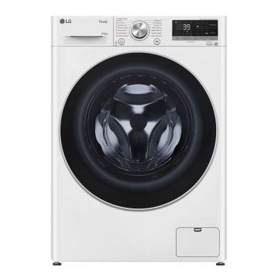 Прально-сушильна машина LG фронтальна, 9(6)кг, 1400, А, 56см, дисплей, пара, інвертор, білий (F4V7VG1W)