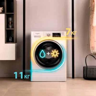 Прально-сушильна машина Whirlpool фронтальна, 11(7)кг, 1600, A, 60см, дисплей, пара, інвертор, білий (FFWDB1176258BCVUA) Прально-сушильна машина Whirlpool фронтальна, 11(7)кг, 1600, A, 60см, дисплей, пара, інвертор, білий (FFWDB1176258BCVUA)