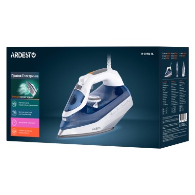 Праска Ardesto IR-C2232-BL, 2200Вт, 320мл, паровий удар, керам. підошва, синій Праска Ardesto IR-C2232-BL, 2200Вт, 320мл, паровий удар, керам. підошва, синій