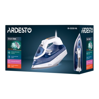 Праска Ardesto IR-C2232-BL, 2200Вт, 320мл, паровий удар, керам. підошва, синій Праска Ardesto IR-C2232-BL, 2200Вт, 320мл, паровий удар, керам. підошва, синій