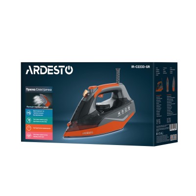 Праска Ardesto IR-C2233-GR, 2200Вт, 340мл, керам. підошва, чорно-помаранчевий