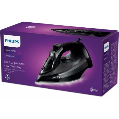 Праска Philips 5000 Series, 2600Вт, 320мл, паровий удар -200гр, постійна пара - 45гр, керам. підошва, чорний (DST5040/80) Праска Philips 5000 Series, 2600Вт, 320мл, паровий удар -200гр, постійна пара - 45гр, керам. підошва, чорний (DST5040/80)