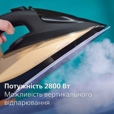 Праска Philips 7000 Series, 2800Вт, 300мл, паровий удар -250гр, постійна пара - 50гр, нерж. сталь, чорно-золотий (DST7040/80) Праска Philips 7000 Series, 2800Вт, 300мл, паровий удар -250гр, постійна пара - 50гр, нерж. сталь, чорно-золотий (DST7040/80)