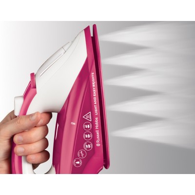 Праска Russell Hobbs Light & Easy Brights Berry, 2600Вт, 240мл, паровий удар -115гр, постійна пара - 35гр, керам. підошва, малин Праска Russell Hobbs Light & Easy Brights Berry, 2600Вт, 240мл, паровий удар -115гр, постійна пара - 35гр, керам. підошва, малин