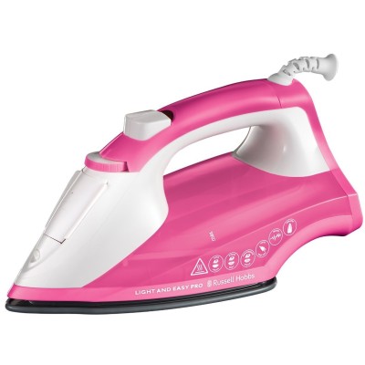 Праска Russell Hobbs Light & Easy Pro, 2600Вт, 240мл, паровий удар -130гр, постійна пара - 40гр, керам. підошва, біло-рожевий (2 Праска Russell Hobbs Light & Easy Pro, 2600Вт, 240мл, паровий удар -130гр, постійна пара - 40гр, керам. підошва, біло-рожевий (2