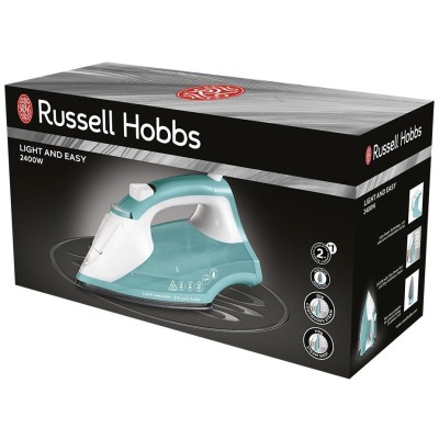 Праска Russell Hobbs Light & Easy, 2400Вт, 240мл, паровий удар -30гр, постійна пара - 110гр, Anti-calc, нерж. сталь, бірюзовий (