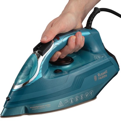 Праска Russell Hobbs Powersteam Ultra Coconut Smooth, 3100Вт, 350мл, паровий удар -230гр, самоочищування, керам. підошва, блакит Праска Russell Hobbs Powersteam Ultra Coconut Smooth, 3100Вт, 350мл, паровий удар -230гр, самоочищування, керам. підошва, блакит