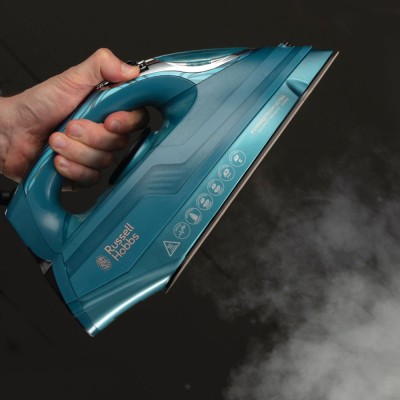 Праска Russell Hobbs Powersteam Ultra Coconut Smooth, 3100Вт, 350мл, паровий удар -230гр, самоочищування, керам. підошва, блакит Праска Russell Hobbs Powersteam Ultra Coconut Smooth, 3100Вт, 350мл, паровий удар -230гр, самоочищування, керам. підошва, блакит