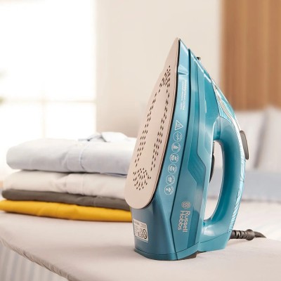 Праска Russell Hobbs Powersteam Ultra Coconut Smooth, 3100Вт, 350мл, паровий удар -230гр, самоочищування, керам. підошва, блакит Праска Russell Hobbs Powersteam Ultra Coconut Smooth, 3100Вт, 350мл, паровий удар -230гр, самоочищування, керам. підошва, блакит