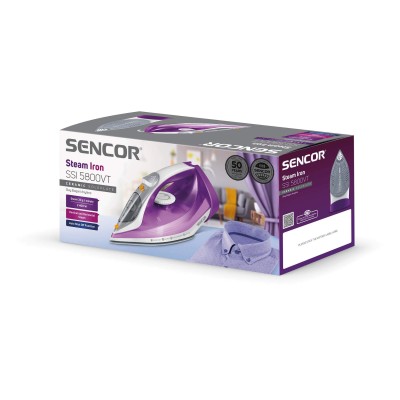 Праска Sencor, 2400Вт, 260мл, паровий удар -120гр, постійна пара - 30гр, Anti-calc, керам. підошва, фіолетовий (SSI5800VT) Праска Sencor, 2400Вт, 260мл, паровий удар -120гр, постійна пара - 30гр, Anti-calc, керам. підошва, фіолетовий (SSI5800VT)