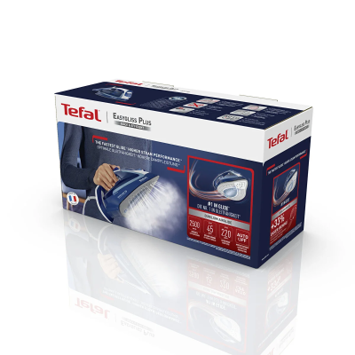 Праска Tefal Easygliss Plus, 2500Вт, 270мл, паровий удар -220гр, постійна пара - 45гр, керам. підошва, синій (FV5735E0) Праска Tefal Easygliss Plus, 2500Вт, 270мл, паровий удар -220гр, постійна пара - 45гр, керам. підошва, синій (FV5735E0)