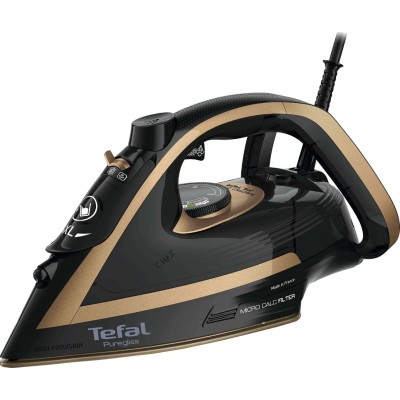 Праска Tefal Puregliss, 3000Вт, 270мл, паровий удар -280гр, постійна пара - 50гр, керам. підошва, чорно-мідний (FV8064E0) Праска Tefal Puregliss, 3000Вт, 270мл, паровий удар -280гр, постійна пара - 50гр, керам. підошва, чорно-мідний (FV8064E0)
