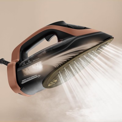 Праска Tefal Ultimate Power Pro, 3200Вт, 350мл, паровий удар -300гр, постійна пара - 85гр, керам. підошва, чорно-золотий (FV9E50 Праска Tefal Ultimate Power Pro, 3200Вт, 350мл, паровий удар -300гр, постійна пара - 85гр, керам. підошва, чорно-золотий (FV9E50