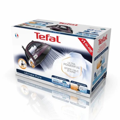 Праска Tefal Ultimate Pure, 3000Вт, 350мл, паровий удар -240гр, постійна пара - 55гр, керам. підошва, чорно-фіолетовий (FV9835E0 Праска Tefal Ultimate Pure, 3000Вт, 350мл, паровий удар -240гр, постійна пара - 55гр, керам. підошва, чорно-фіолетовий (FV9835E0