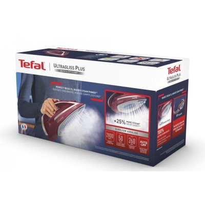 Праска Tefal Ultragliss Plus, 2800Вт, 270мл, паровий удар -260гр, постійна пара - 50гр, керам. підошва, бордовий (FV6820E0) Праска Tefal Ultragliss Plus, 2800Вт, 270мл, паровий удар -260гр, постійна пара - 50гр, керам. підошва, бордовий (FV6820E0)
