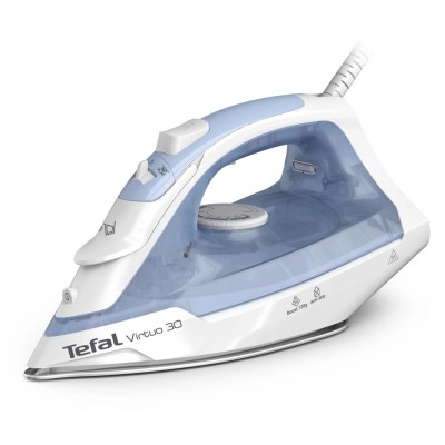 Праска Tefal Virtuo 30, 2000Вт, 240мл, паровий удар -120гр, постійна пара - 27гр, керам. підошва, біло-блакитний (FV2C41E0) Праска Tefal Virtuo 30, 2000Вт, 240мл, паровий удар -120гр, постійна пара - 27гр, керам. підошва, біло-блакитний (FV2C41E0)