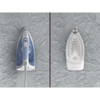 Праска Tefal Virtuo 30, 2000Вт, 240мл, паровий удар -120гр, постійна пара - 27гр, керам. підошва, біло-блакитний (FV2C41E0) Праска Tefal Virtuo 30, 2000Вт, 240мл, паровий удар -120гр, постійна пара - 27гр, керам. підошва, біло-блакитний (FV2C41E0)