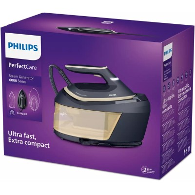 Праска-парогенератор Philips PerfectCare 6000 Series, 2400Вт, 1800мл, паровий удар -600гр, постійна пара - 130гр, нерж. сталь, с Праска-парогенератор Philips PerfectCare 6000 Series, 2400Вт, 1800мл, паровий удар -600гр, постійна пара - 130гр, нерж. сталь, с