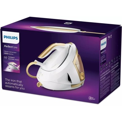 Праска-парогенератор Philips PerfectCare 8000 Series, 2700Вт, 1800мл, паровий удар -600гр, постійна пара - 170гр, нерж. сталь, б Праска-парогенератор Philips PerfectCare 8000 Series, 2700Вт, 1800мл, паровий удар -600гр, постійна пара - 170гр, нерж. сталь, б