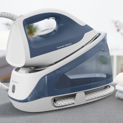 Праска-парогенератор Tefal Optimal, 2200Вт, 1200мл, паровий удар -190гр, постійна пара - 110гр, керам. підошва, біло-синій (SV41