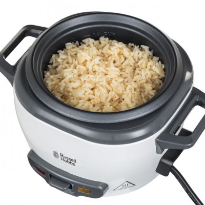 Рисоварка Russell Hobbs, 200Вт, чаша-0.7л, механічне керув., знімна кришка, нерж. сталь, чорно-білий (27020-56) Рисоварка Russell Hobbs, 200Вт, чаша-0.7л, механічне керув., знімна кришка, нерж. сталь, чорно-білий (27020-56)
