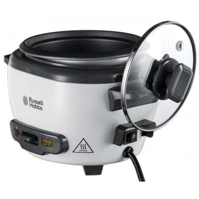 Рисоварка Russell Hobbs, 200Вт, чаша-0.7л, механічне керув., знімна кришка, нерж. сталь, чорно-білий (27020-56) Рисоварка Russell Hobbs, 200Вт, чаша-0.7л, механічне керув., знімна кришка, нерж. сталь, чорно-білий (27020-56)
