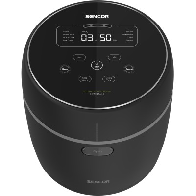 Рисоварка Sencor 350Вт, чаша-0.6л, сенсорне керування, 8 програм, нерж. сталь, пластик, чорний (SRM0671BK) Рисоварка Sencor 350Вт, чаша-0.6л, сенсорне керування, 8 програм, нерж. сталь, пластик, чорний (SRM0671BK)